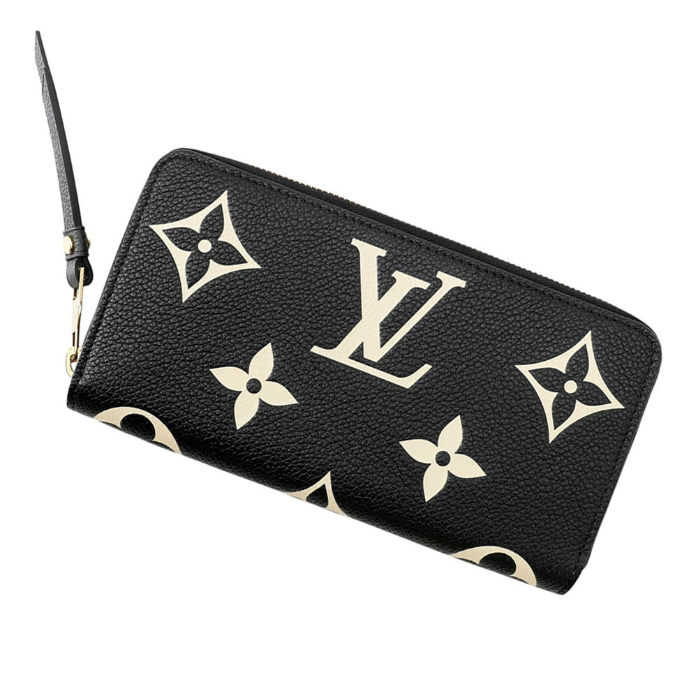Louis Vuitton Monogram Empreinte Zippy Wallet Black Round Zipper Long